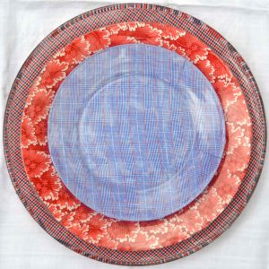 4th of July patriotic red blue and white plates.