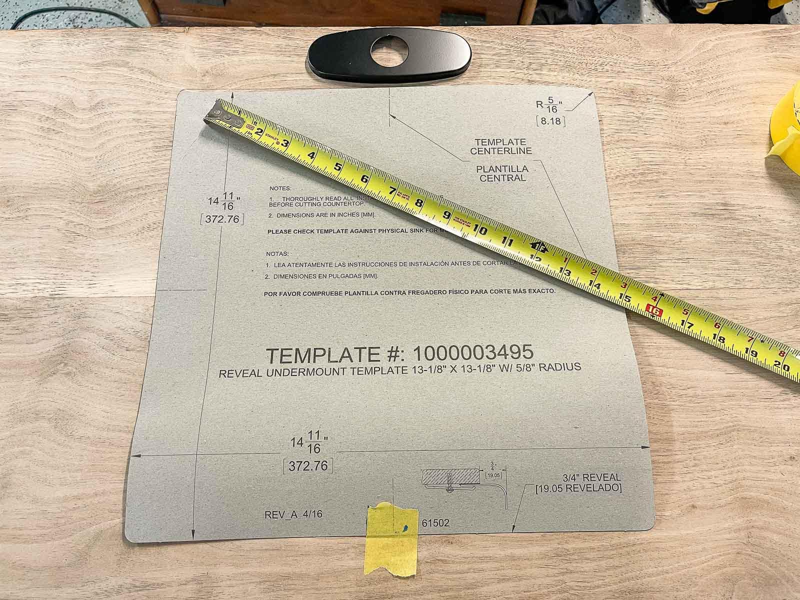 template for sink vanity