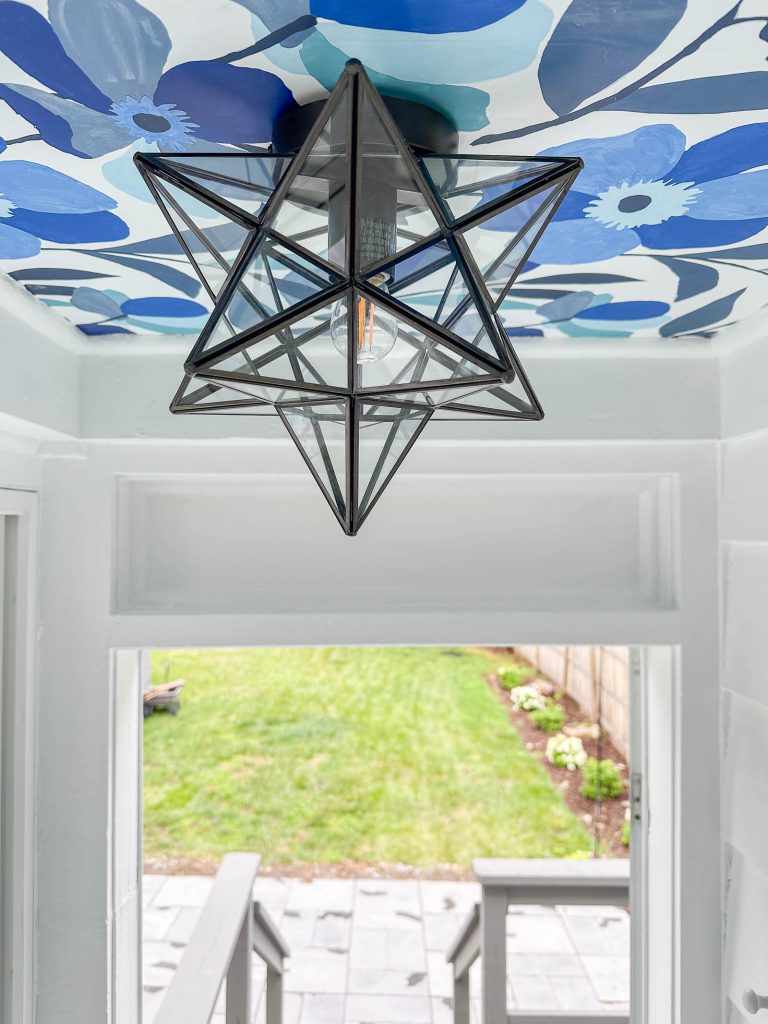 moravian star in back entry