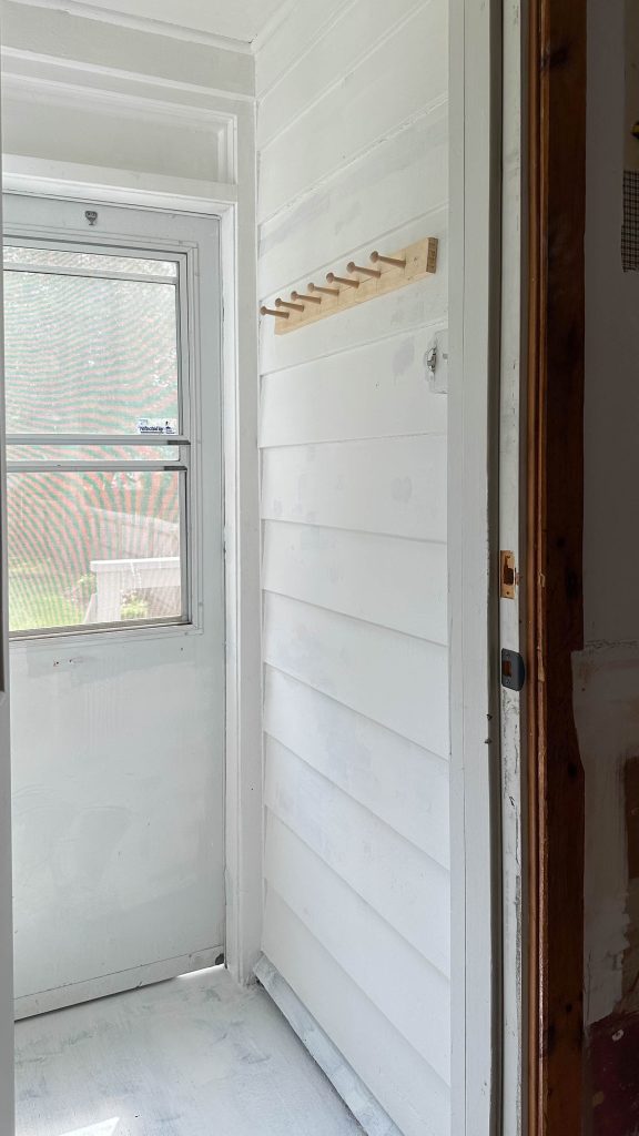 painted siding in back entry