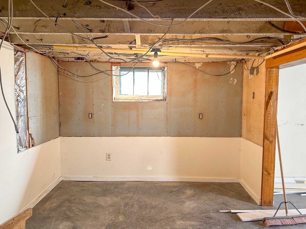 basement after ceiling demo