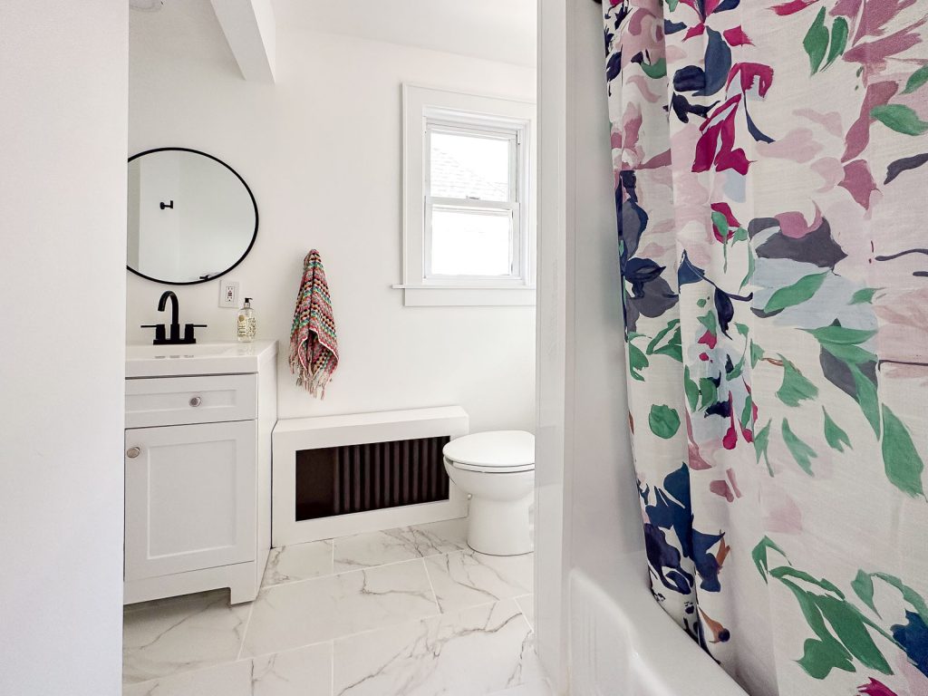 bathroom makeover at the flip house