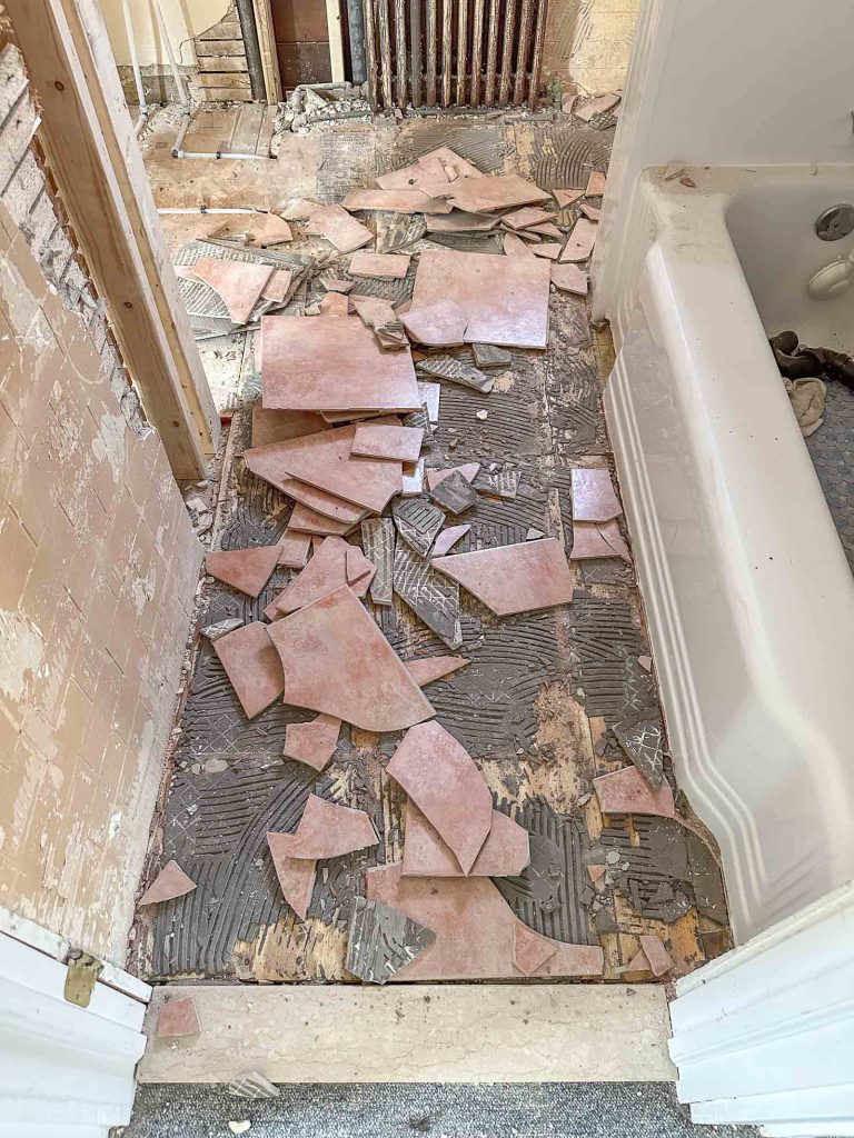 demo flip house bathroom