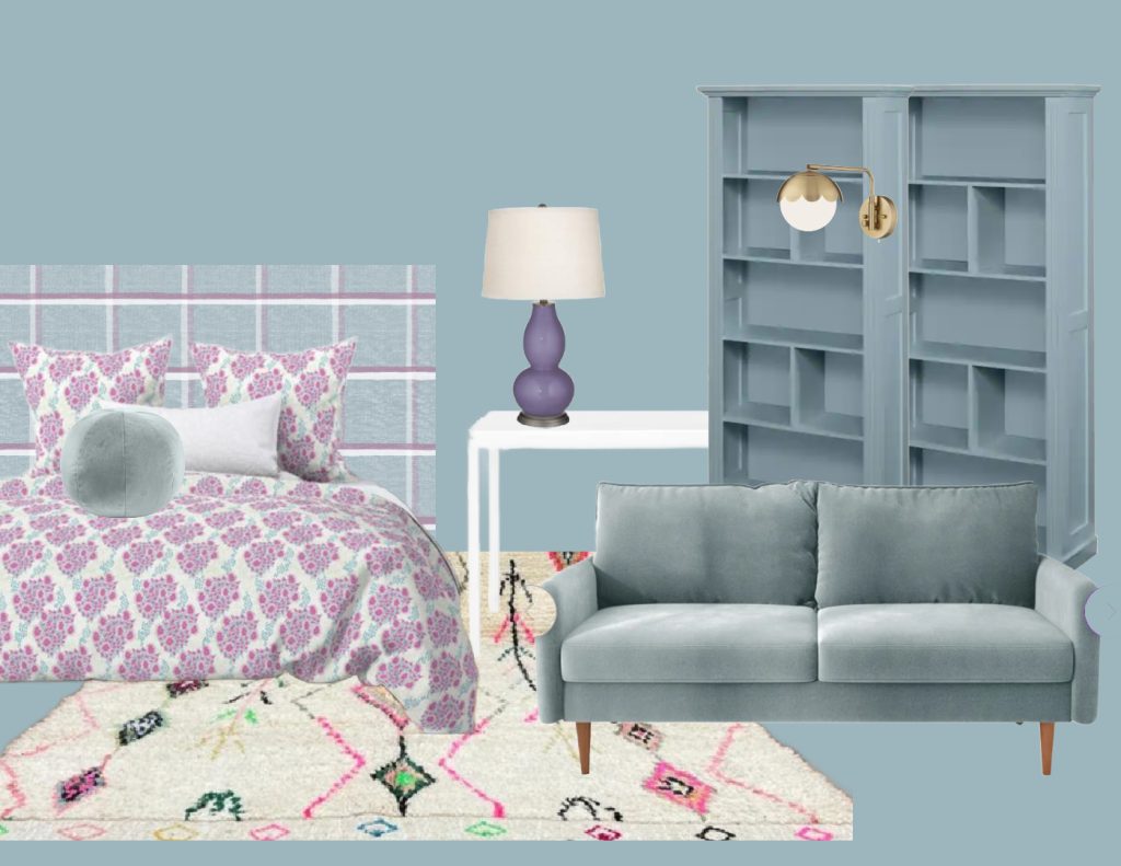 blue bedroom design board