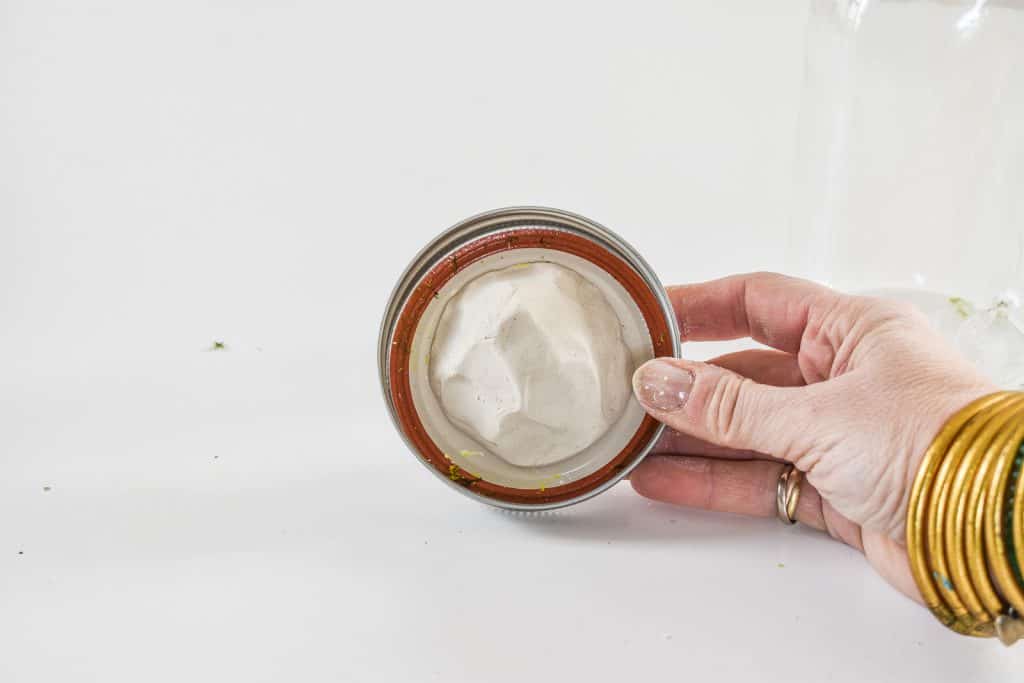 clay on mason jar lid