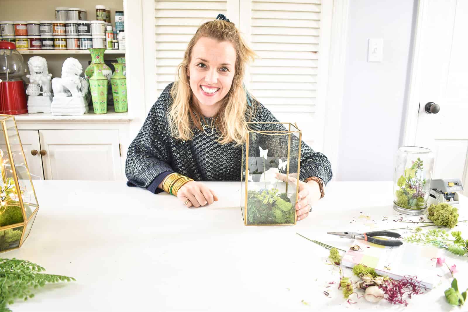 DIY mason jar butterfly terrarium