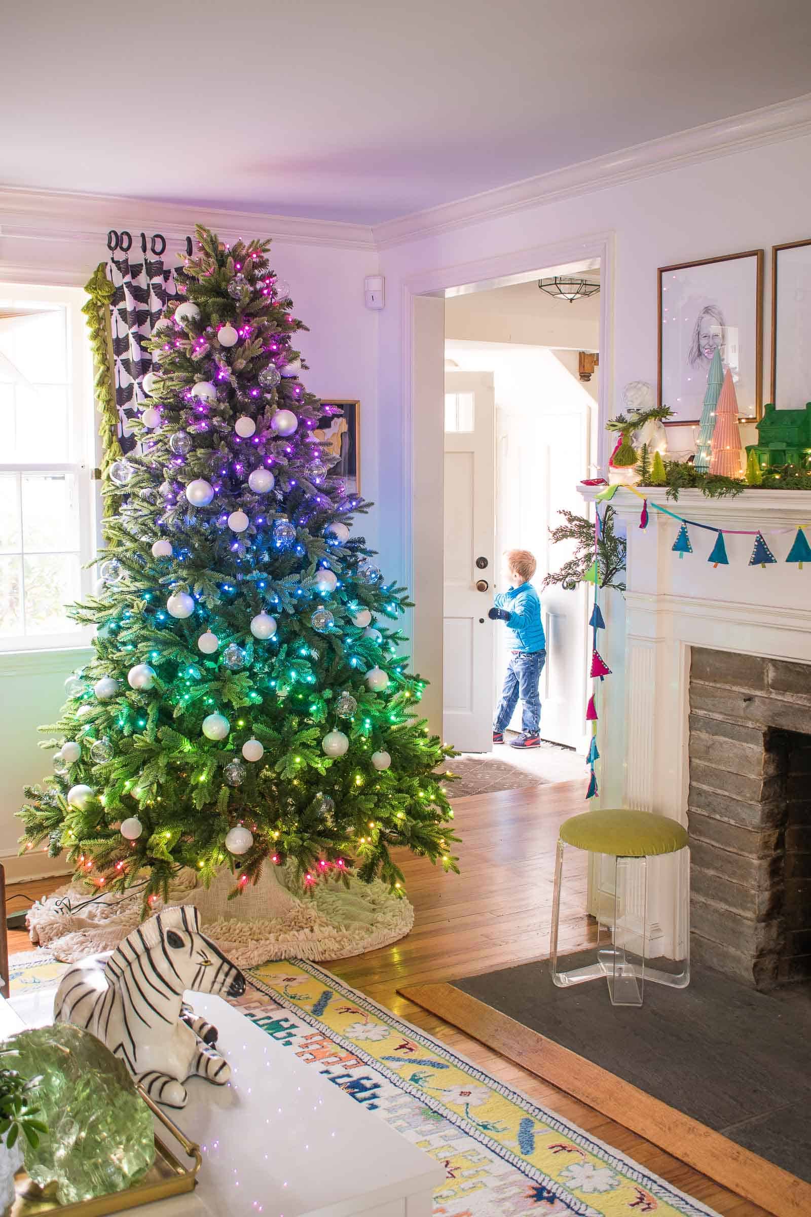christmas decorations in our living room