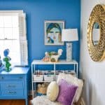 Corner of colorful office makeover
