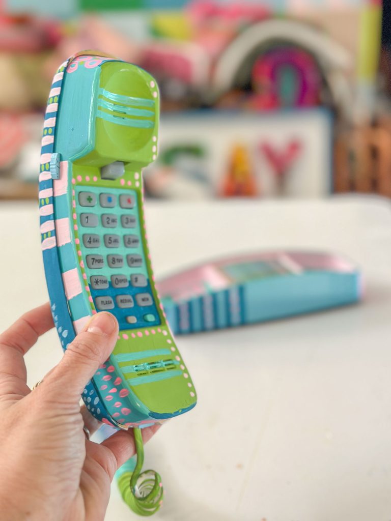 painted retro phone