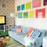throw pillows in playroom