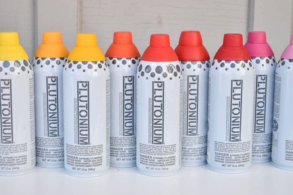 array of plutonium spray paint colors