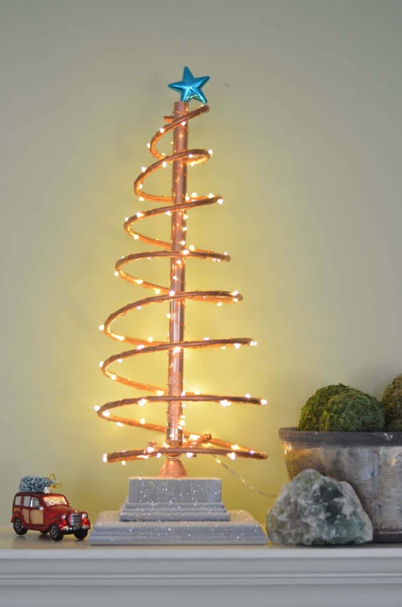 DIY spiral copper Christmas tree.