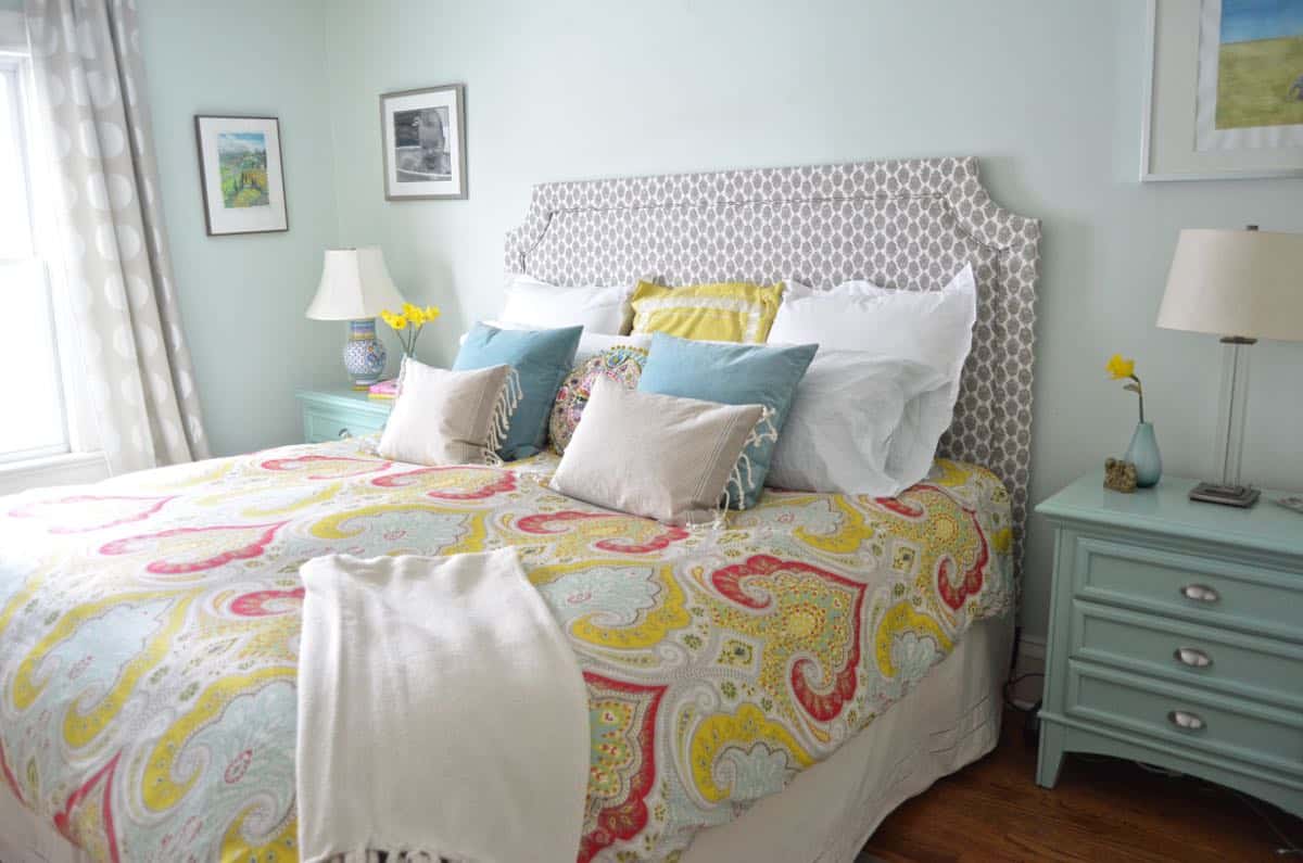 DIY upholstered Belgrave headboard tutorial.
