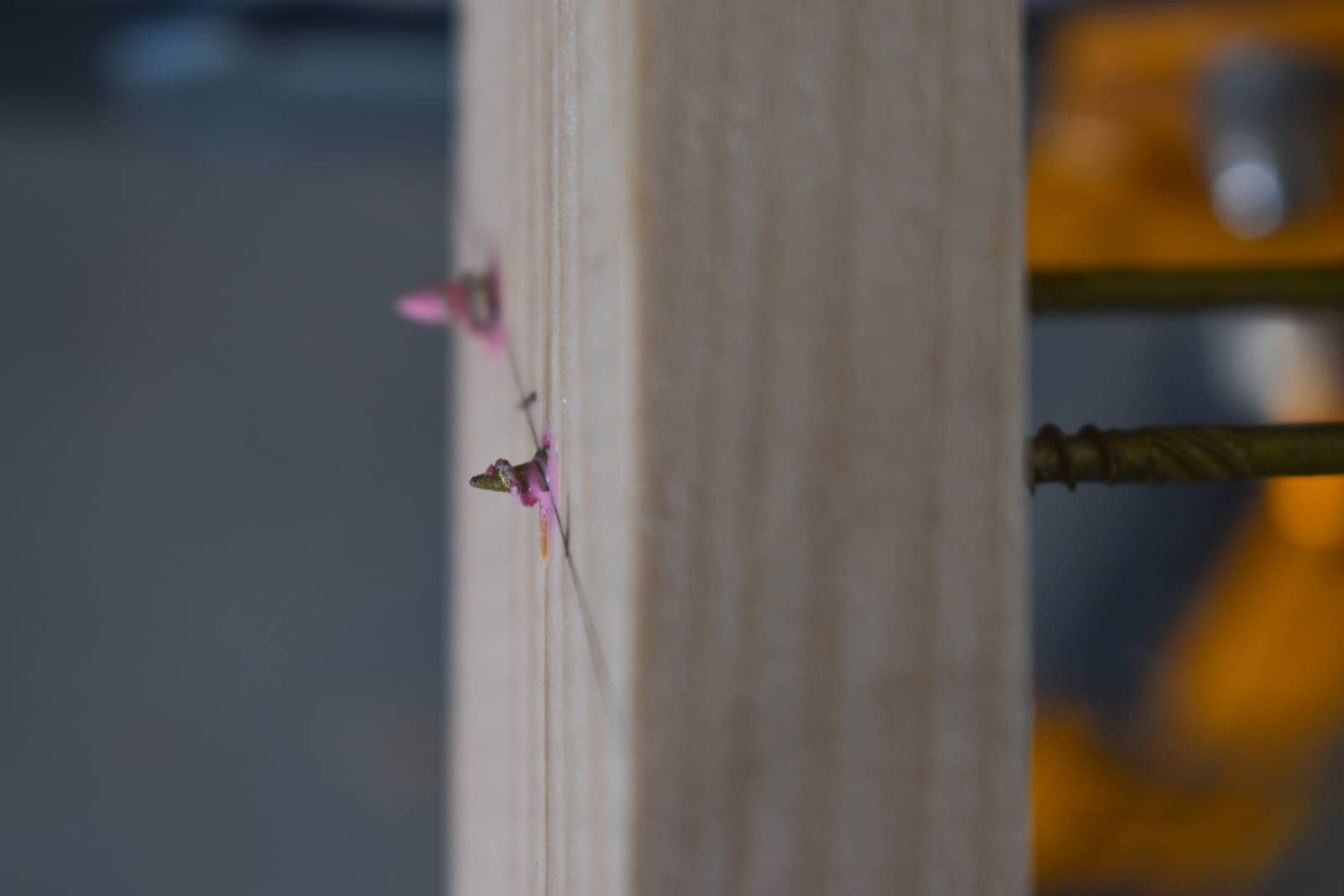drill through side rail and then line up rung
