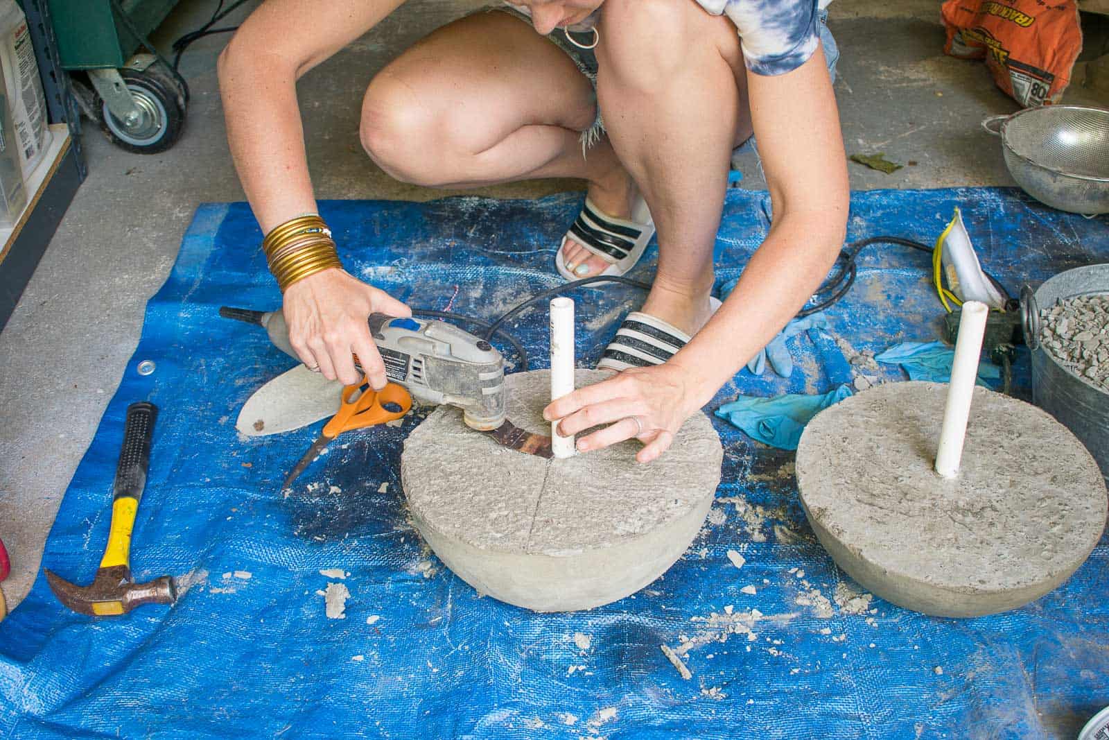Cut the PVC pipe