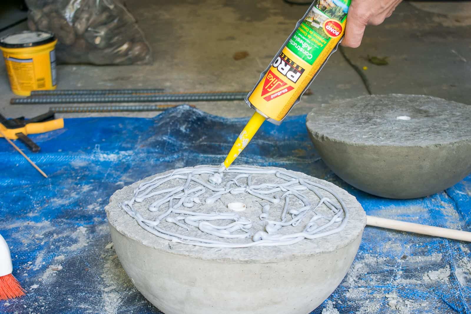 glue two halves of the fountain together