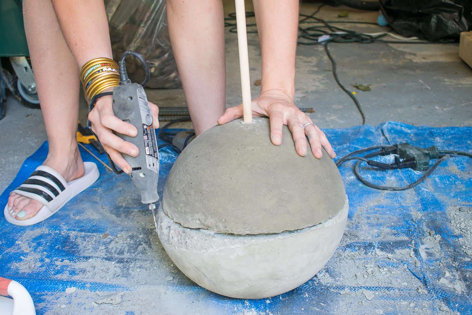 carve the fountain to even it out