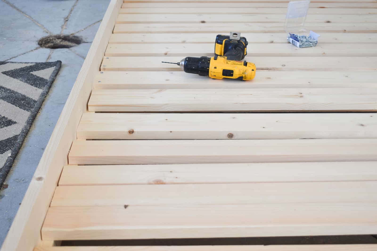 screw slats in place