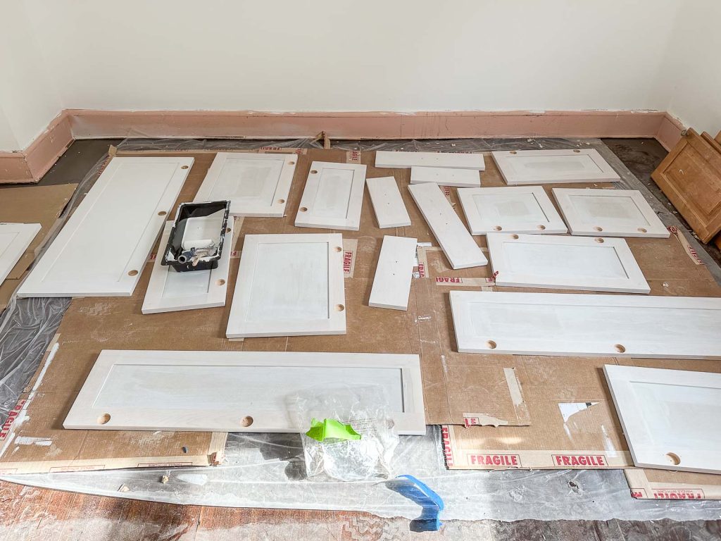 cabinet door painting station