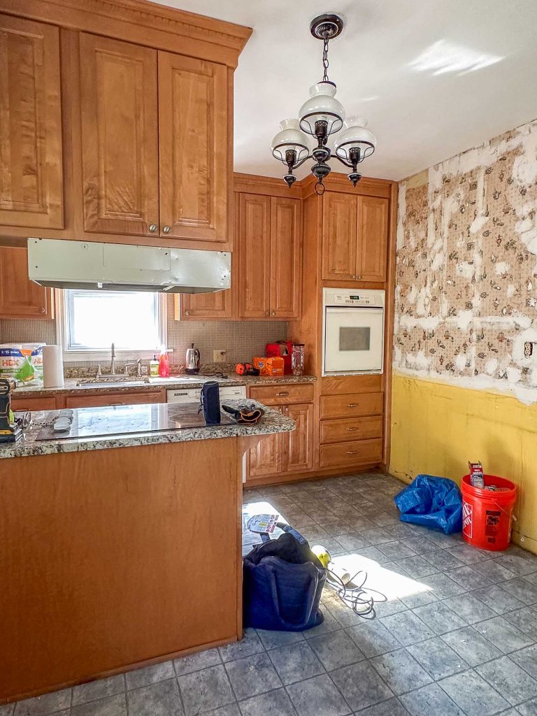 kitchen at flip house before