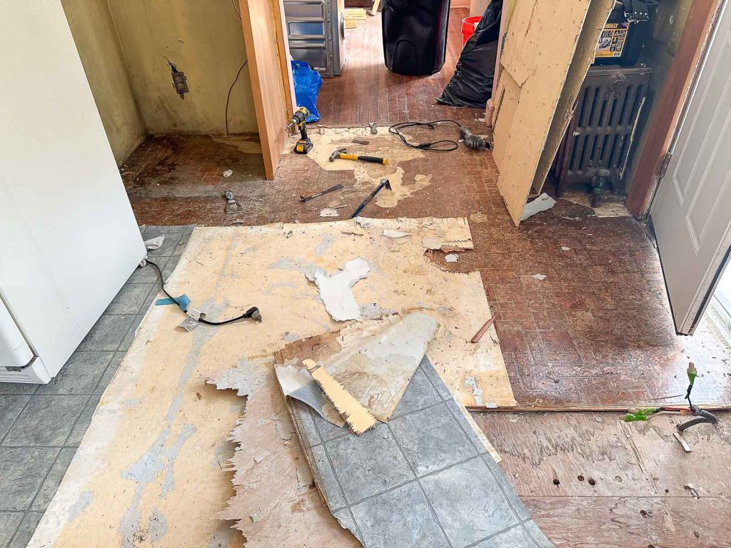 removing layers of kitchen floor