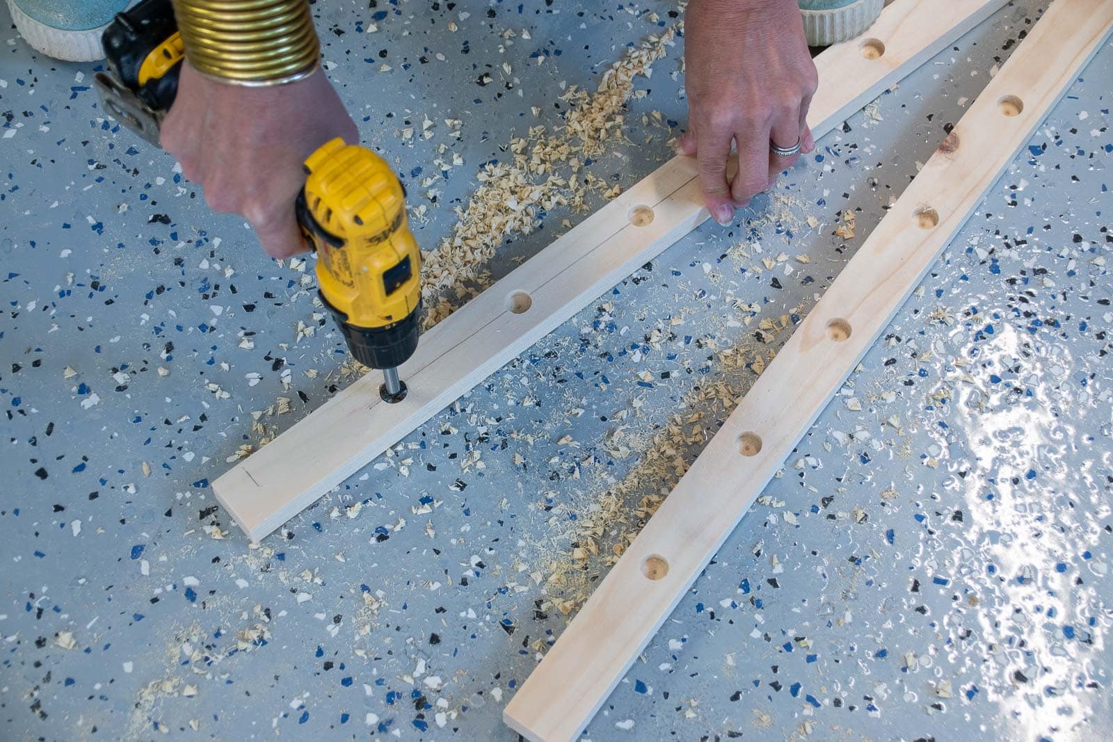 drill holes for drying rack