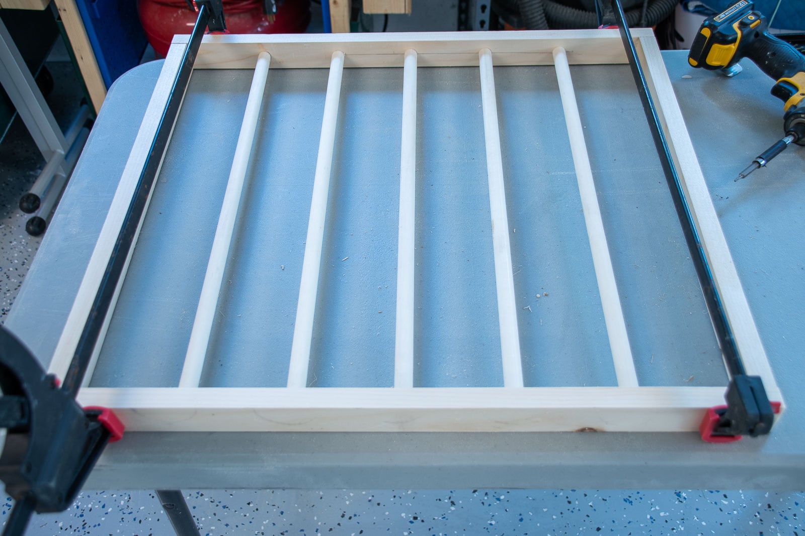 glue and clamp drying rack together