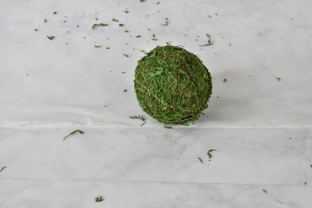 adhere moss to foam ball