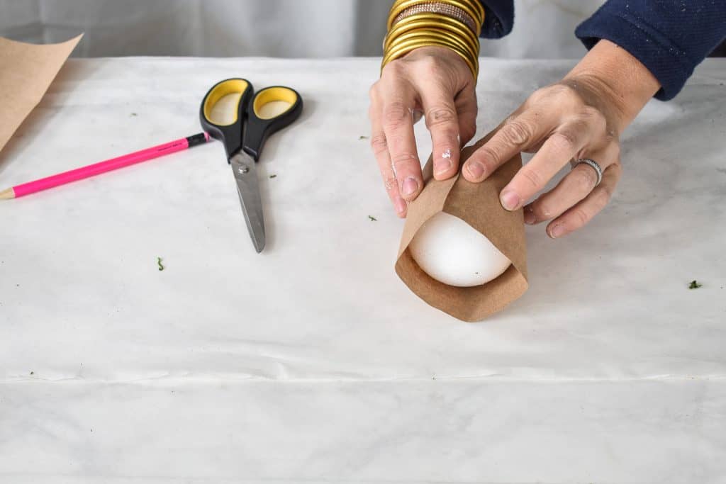cut out a template for diy moss balls