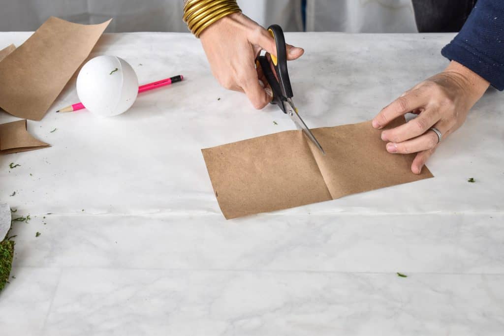 cut out a template for diy moss balls