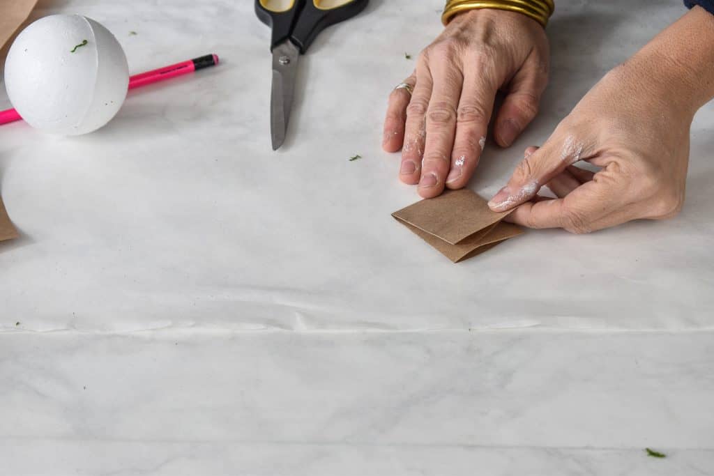cut out a template for diy moss balls