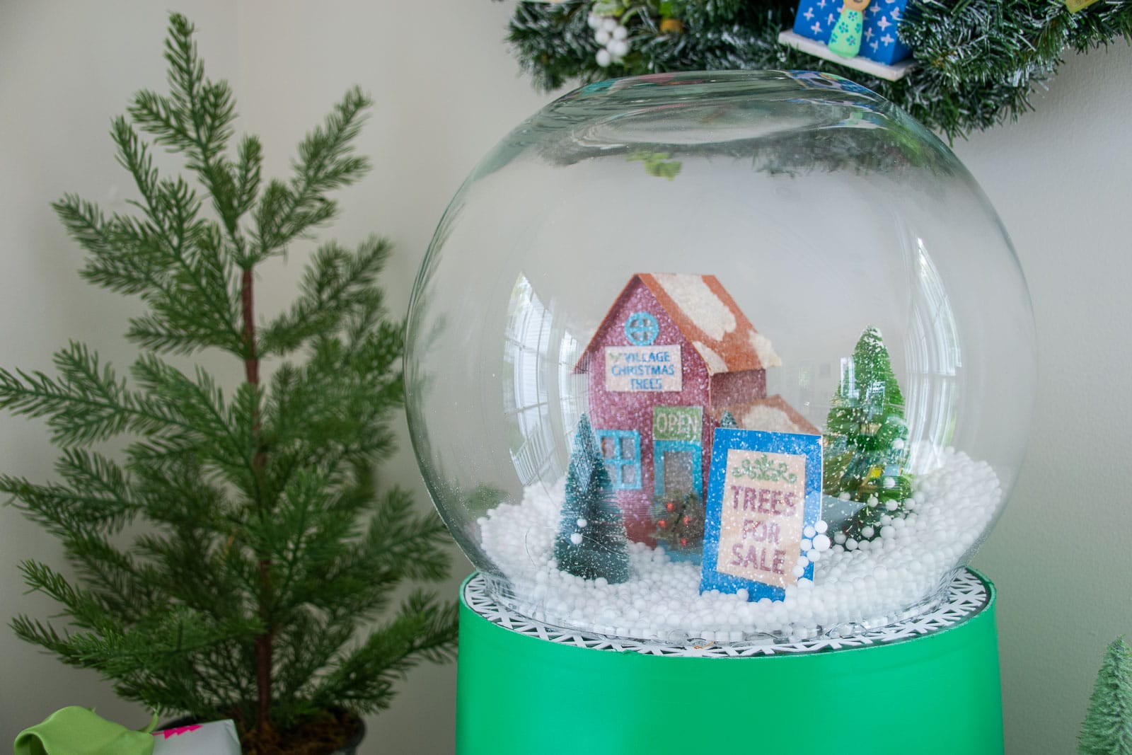 oversized DIY snow globe