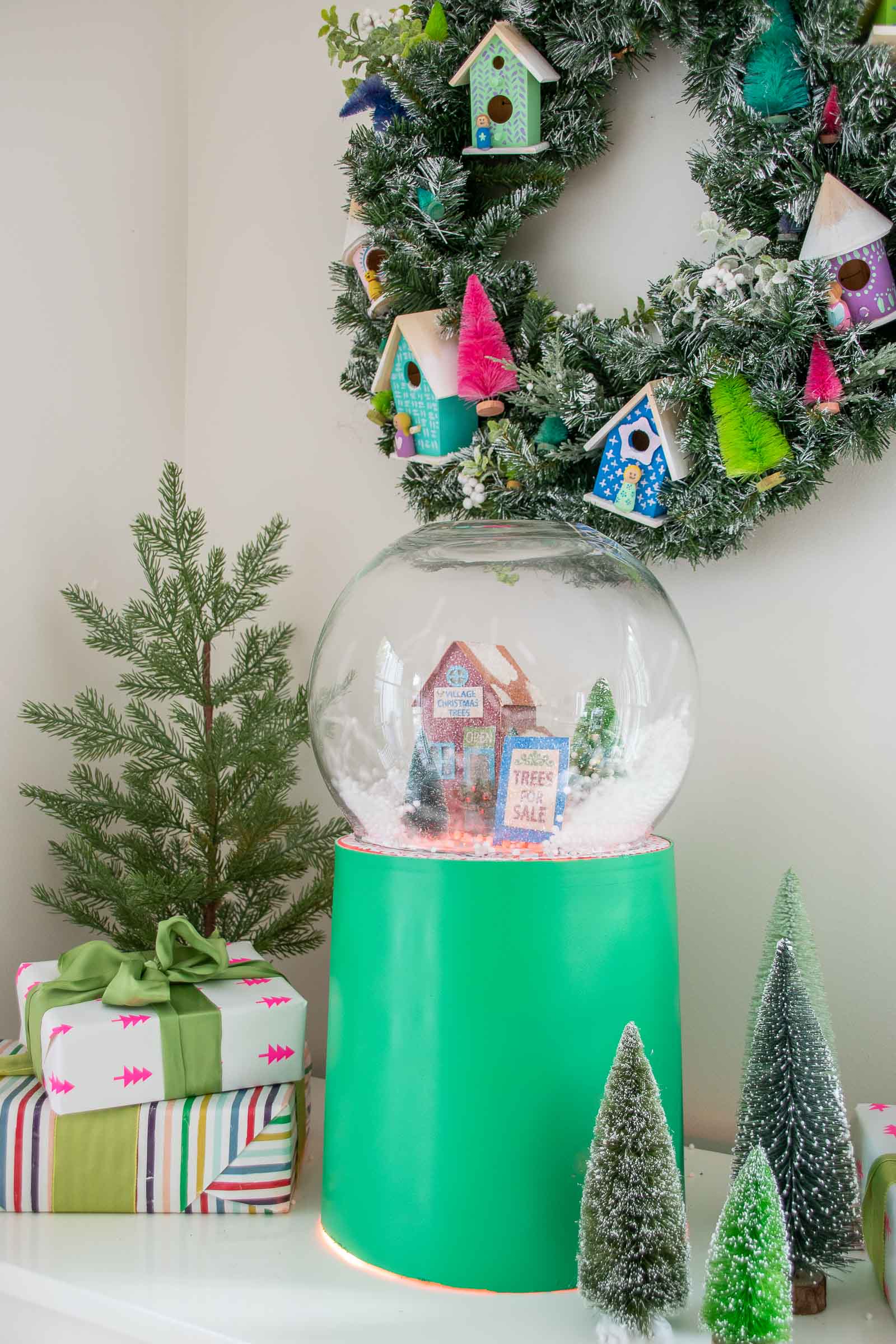 DIY working oversized snow globe