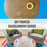 painted DIY backgammon table