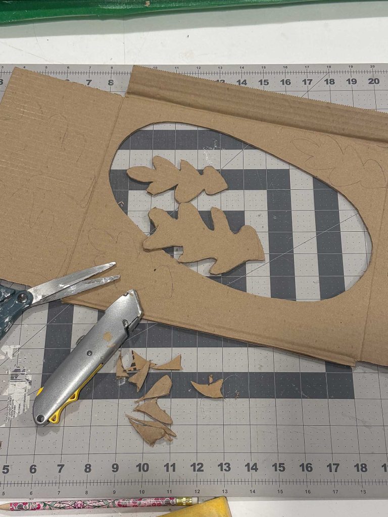 cardboard floral shapes