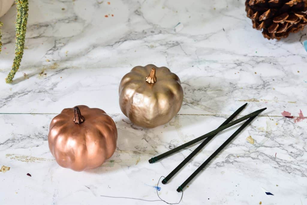 foam pumpkins for floral arrangements