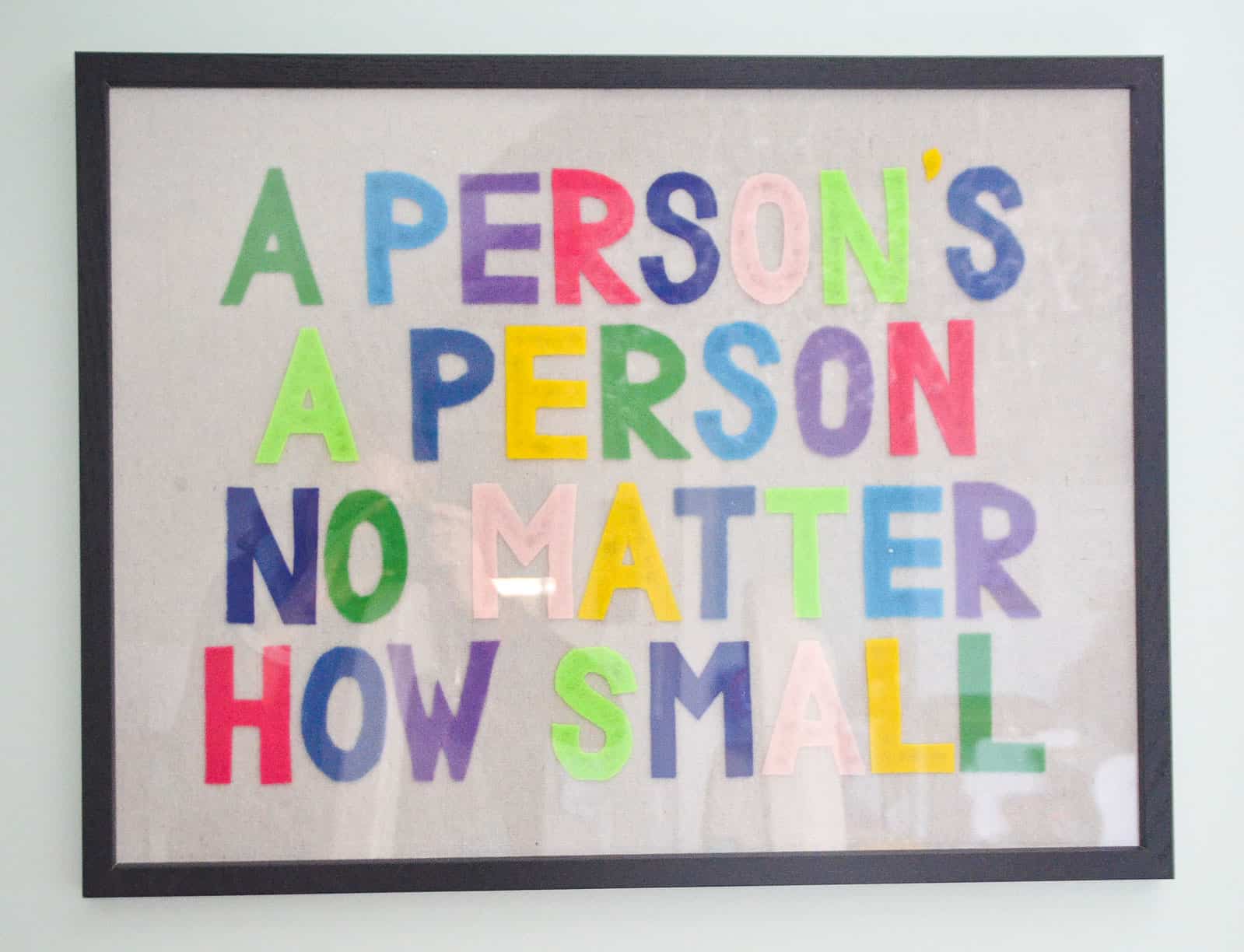 Felt word art for playroom