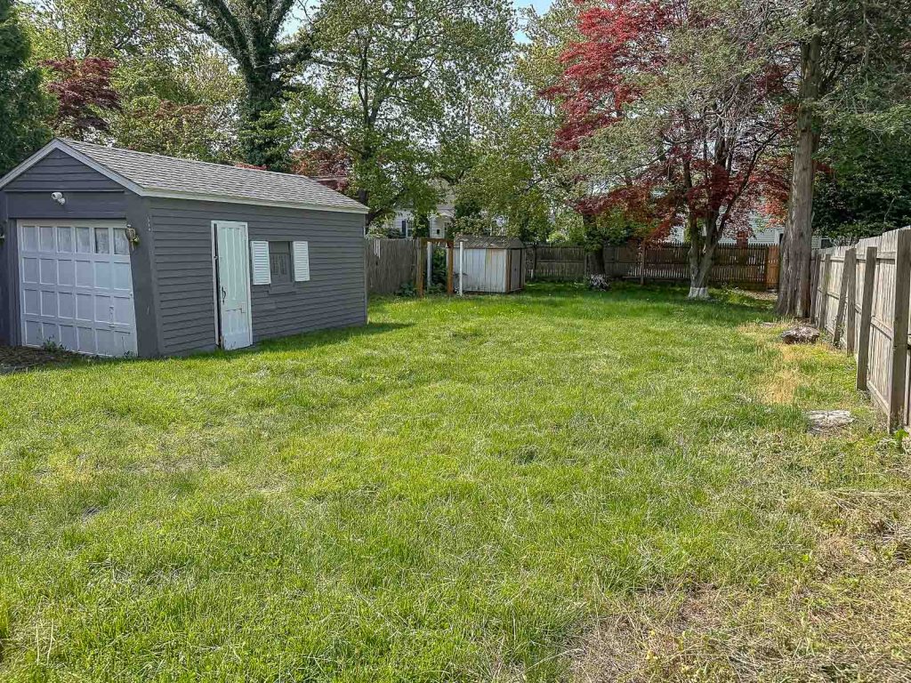 backyard at the flip house
