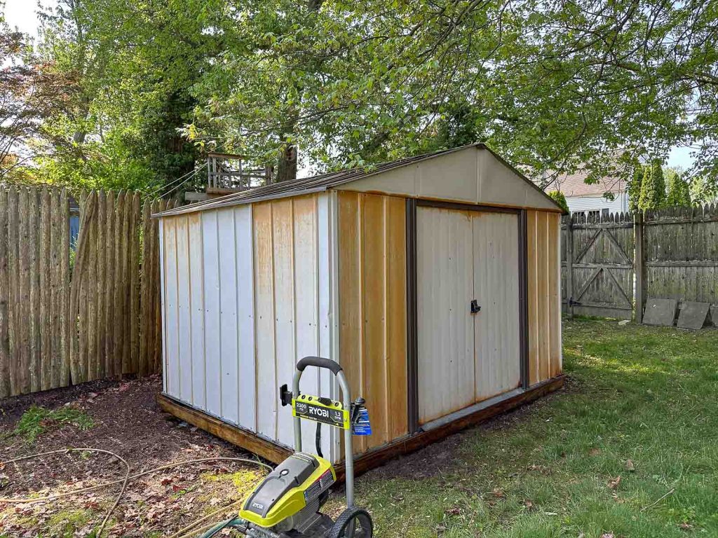backyard shed before