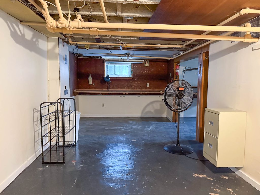 flip house basement before