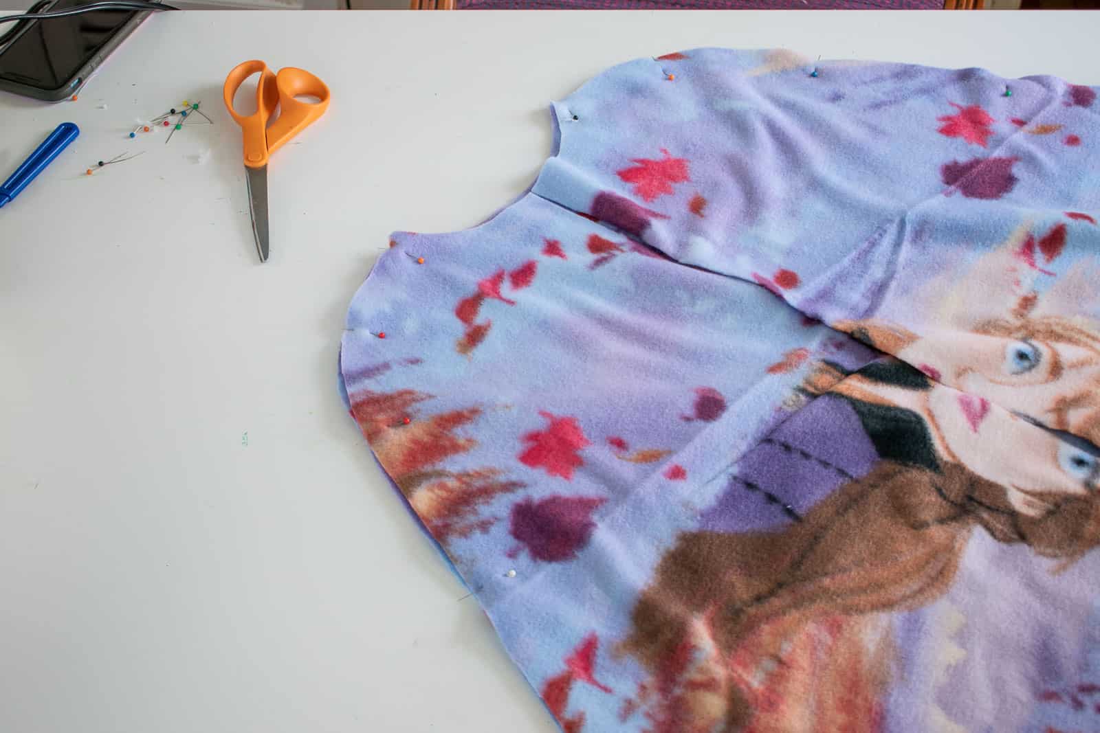 sew the body of the cape together
