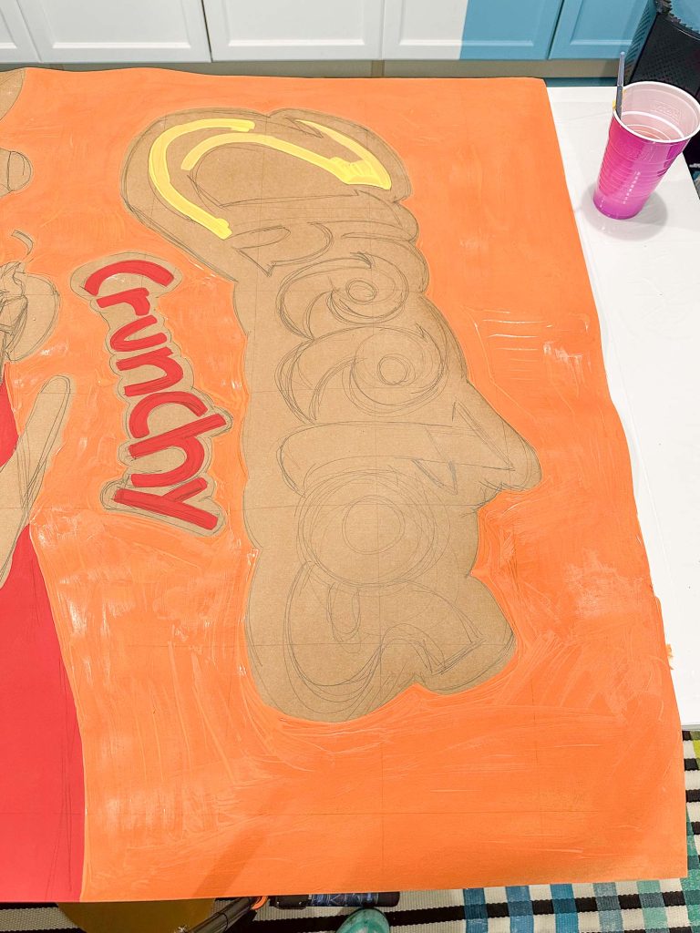 painting the cheetos bag