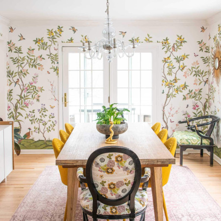dining room before and after