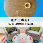 painted DIY backgammon table