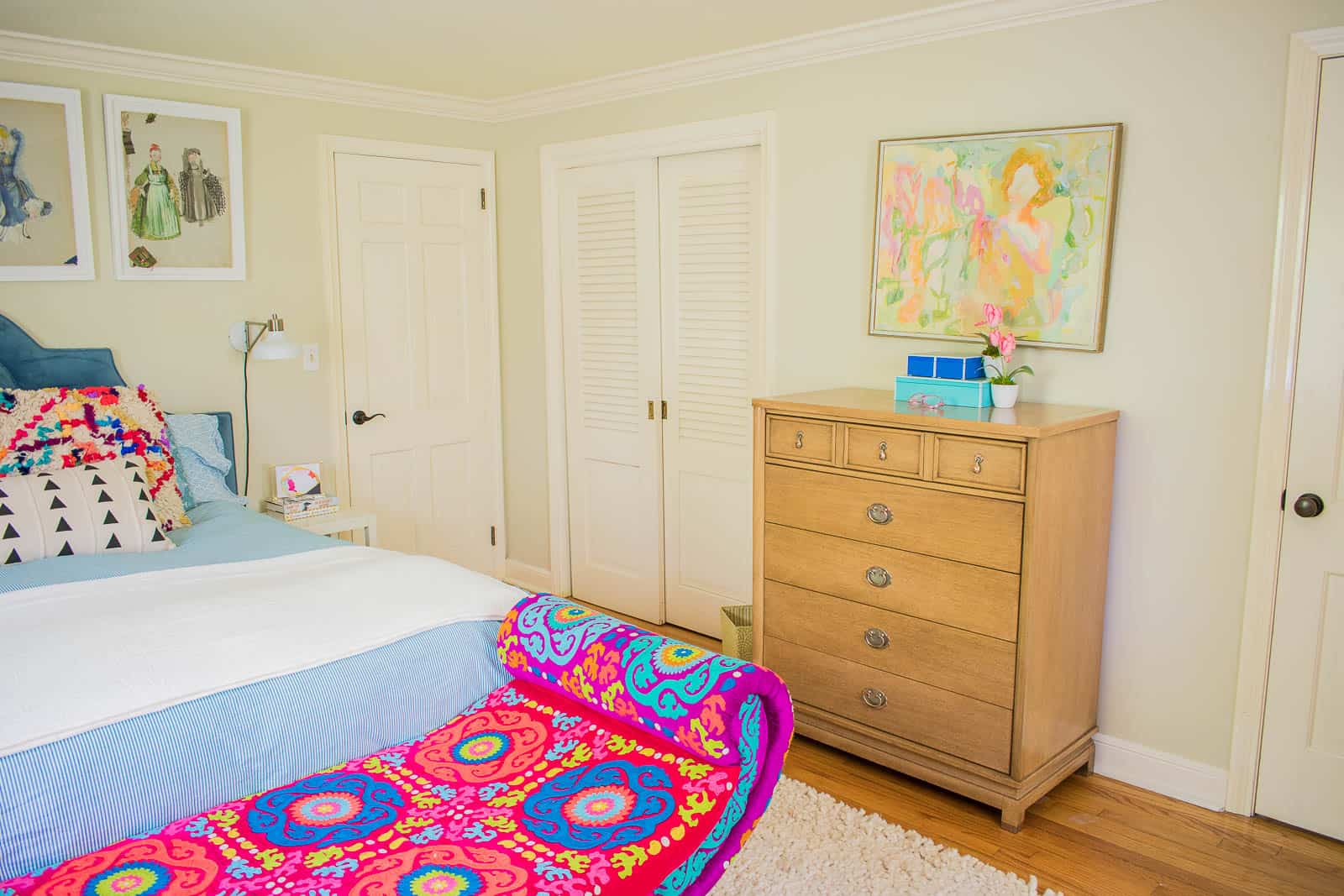 adding pink to the dresser