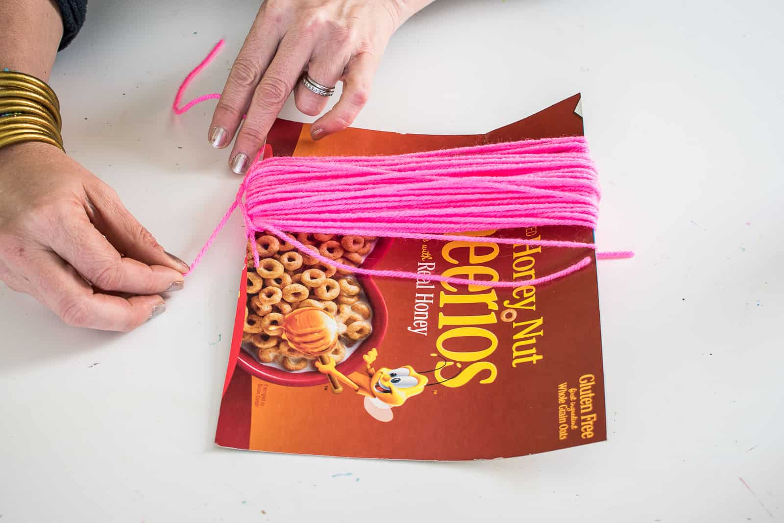 tie off the loops of yarn