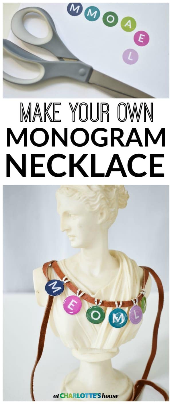 Make your own simple monogram pendant charm necklace for well under $10