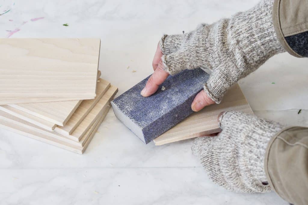 cut and sand craft wood for ornament