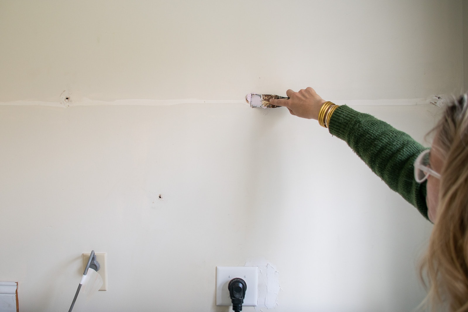 prepping walls in laundry room