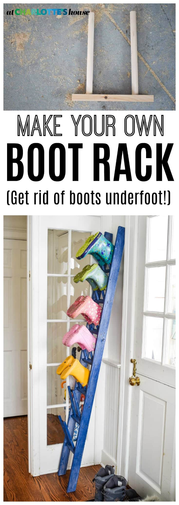 make this vertical boot rack to save space in your mudroom
